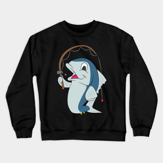 Tuna Fishing Shirt | Fish With A Rod Gift Crewneck Sweatshirt by Gawkclothing